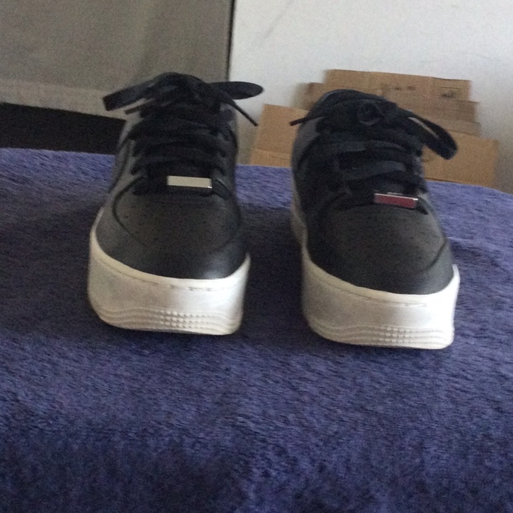 Black Low-Top Sneakers with White Sole